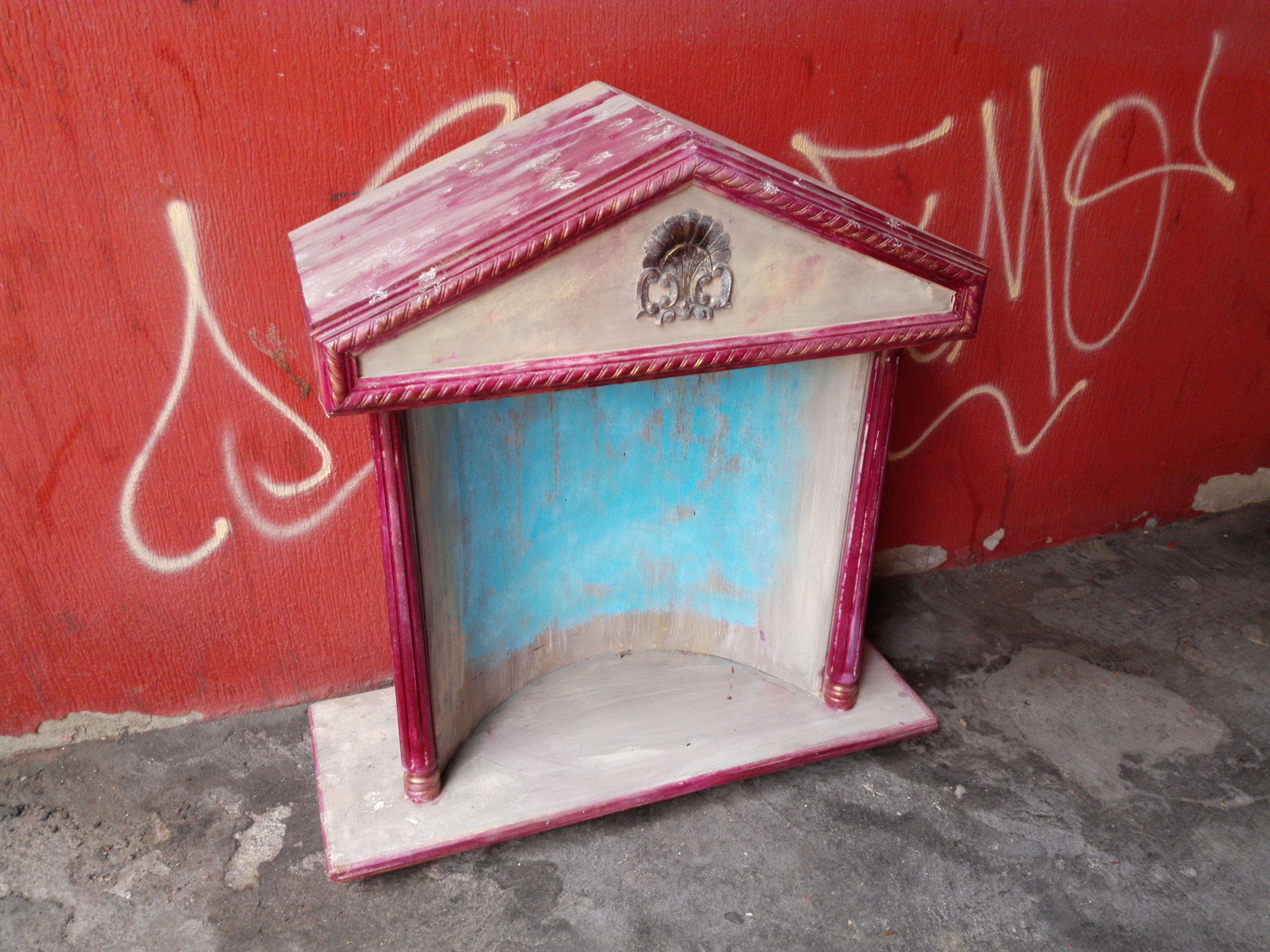 altar pared virgen religioso madera 92x86x32 1u